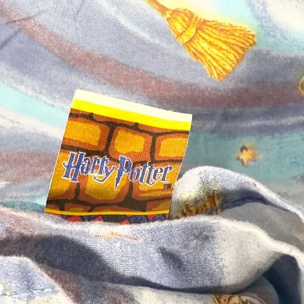 Harry Potter Twin Flat Sheet‎ Vintage 2000 Y2K Quidditch Chamber of Secrets